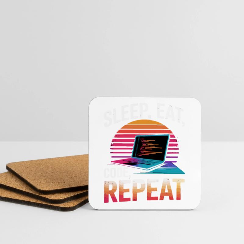 Sleep Eat Code Repeat Gift Programmer Developer Coasters (set of 4)