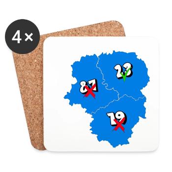 Région Limousin - Dessous de verre (lot de 4) - blanc - Devant