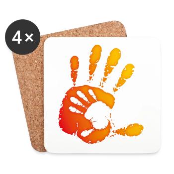 ZEIGER - ORANGE - Untersetzer (4er-Set) - Weiß - Vorne