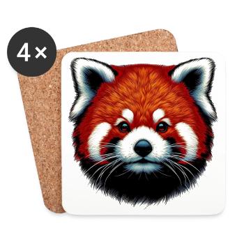 Red panda - Coasters (set of 4) - white - Front