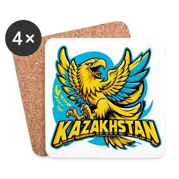 Kasachstan Adler Wappen Emblem Flagge Geschenk - Untersetzer (4er-Set) - Weiß - Vorne