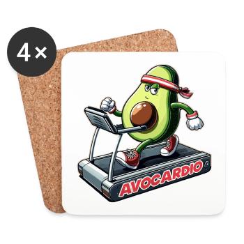 Avocardio Cardio Avocado witzig Gym Geschenk - Untersetzer (4er-Set) - Weiß - Vorne