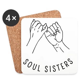 Soul Sisters - Für echte Freundschaft - Untersetzer (4er-Set) - Weiß - Vorne