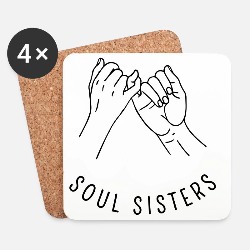 Soul Sisters - Für echte Freundschaft - Untersetzer (4er-Set) - Weiß