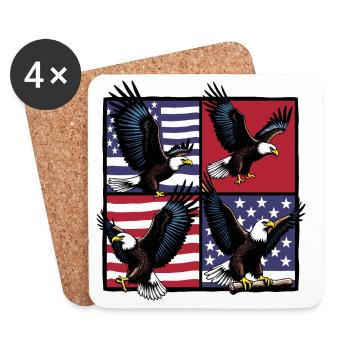 Bald eagle - Coasters (set of 4) - white - Front