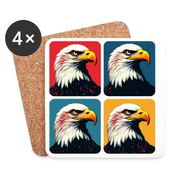 Bald eagle - Coasters (set of 4) - white - Front