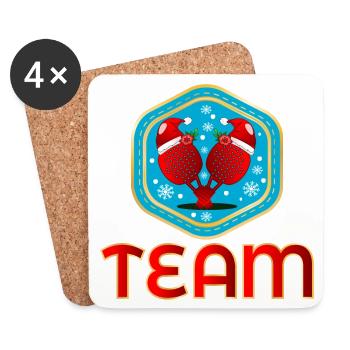 CHRISTMAS TEAM PADEL TENNIS - Coasters (set of 4) - white - Front
