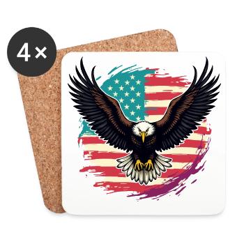 Bald eagle - Coasters (set of 4) - white - Front