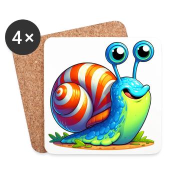 Escargot - Dessous de verre (lot de 4) - blanc - Devant