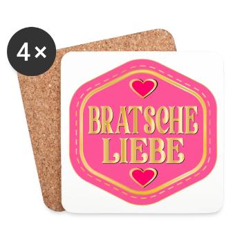 MUSIK INSTRUMENT BRATSCHE LIEBE - Untersetzer (4er-Set) - Weiß - Vorne