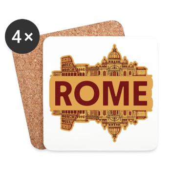 Rom Italien Skyline - Untersetzer (4er-Set) - Weiß - Vorne