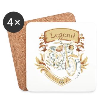 Vintage 66 motorcycle design for enthusiasts 1966 - Coasters (set of 4) - white - Front
