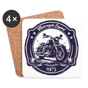 Legendary 1975 – Vintage Motorrad Design - Untersetzer (4er-Set) - Weiß - Vorne