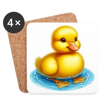 Ente Ente Ente Ente Ente - Untersetzer (4er-Set) - Weiß - Vorne