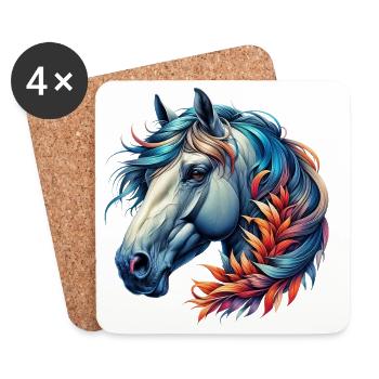 Cheval - Dessous de verre (lot de 4) - blanc - Devant