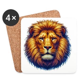 Lion - Coasters (set of 4) - white - Front