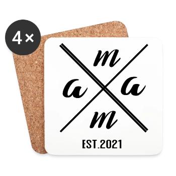 Mama Established 2021 - Conception de cadeaux minimalistes - Dessous de verre (lot de 4) - blanc - Devant