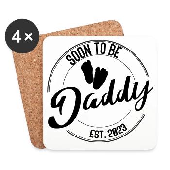 Soon to Be Daddy – Cadeau pour les futurs pères - Dessous de verre (lot de 4) - blanc - Devant
