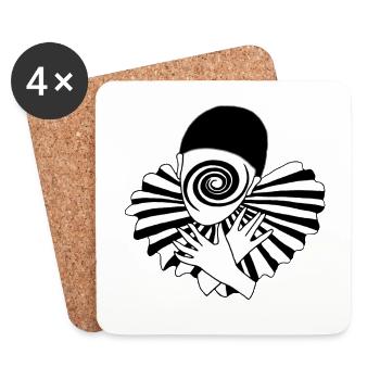 Pierrot galactique vintage - Dessous de verre (lot de 4) - blanc - Devant