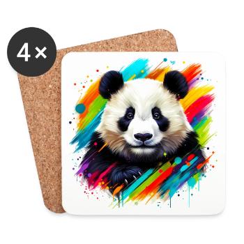 Panda - Untersetzer (4er-Set) - Weiß - Vorne