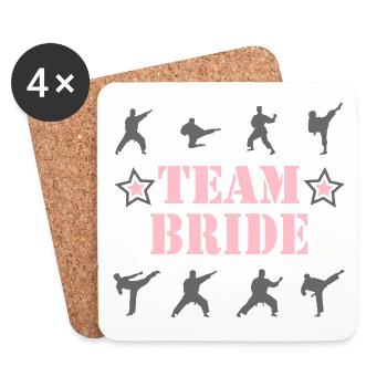 ÉQUIPE DE LA MARIÉE - Dessous de verre (lot de 4) - blanc - Devant