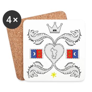 T SHIRT 976 MAYOTTE - Coasters (set of 4) - white - Front