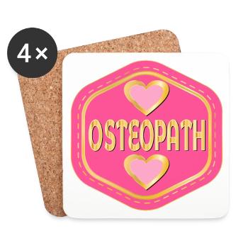 OSTÉOPATHE CŒUR - Dessous de verre (lot de 4) - blanc - Devant