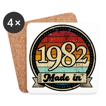 1982 Classique Vintage - Dessous de verre (lot de 4) - blanc - Devant