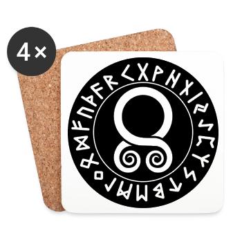 Sceau des Trollkors : Runes de Protection - Dessous de verre (lot de 4) - blanc - Devant