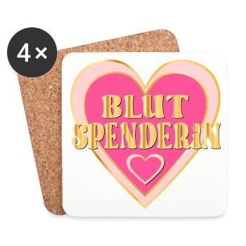 DANKE BLUTSPENDE BLUTSPENDERIN - Untersetzer (4er-Set) - Weiß - Vorne