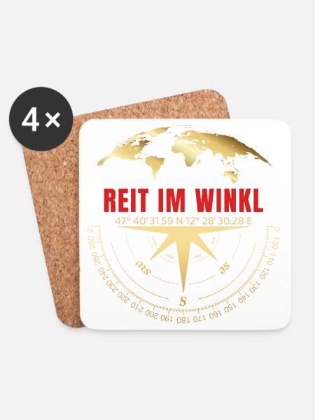 Koordinaten Reit im Winkl - Untersetzer (4er-Set) - Weiß