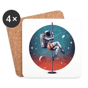 Pole dance astronaute Pole Dance cadeau - Dessous de verre (lot de 4) - blanc - Devant