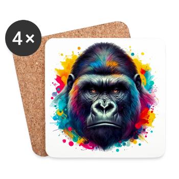 Gorilla - Coasters (set of 4) - white - Front