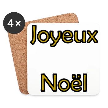 CHRISTMAS. MERRY CHRISTMAS. MERRY CHRISTMAS. NEW YEAR’S DAY - Coasters (set of 4) - white - Front