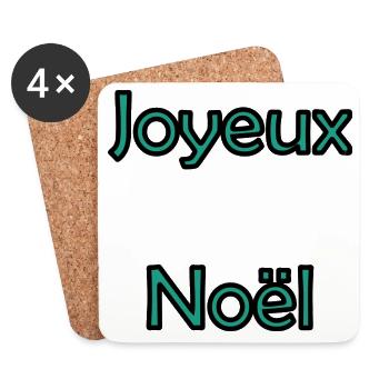CHRISTMAS. MERRY CHRISTMAS. FIR. HAPPY NEW YEAR - Coasters (set of 4) - white - Front