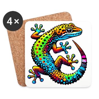 Gecko - Coasters (set of 4) - white - Front