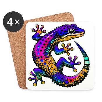 Gecko - Untersetzer (4er-Set) - Weiß - Vorne