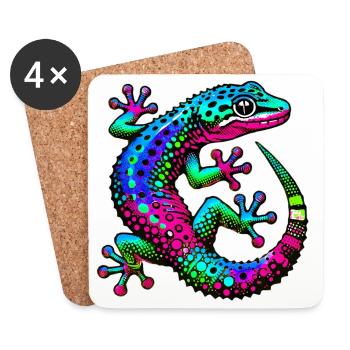 Gecko - Untersetzer (4er-Set) - Weiß - Vorne
