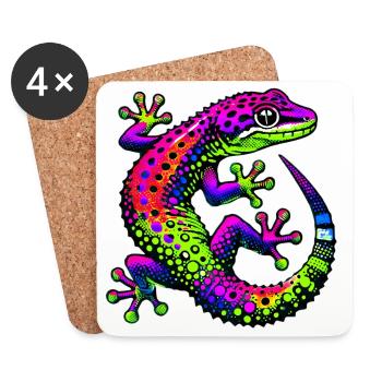 Gecko - Untersetzer (4er-Set) - Weiß - Vorne