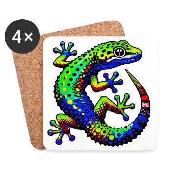 Gecko - Untersetzer (4er-Set) - Weiß - Vorne