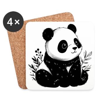 Panda - Untersetzer (4er-Set) - Weiß - Vorne