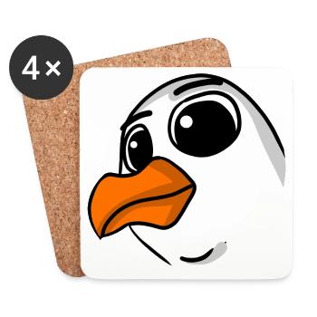 Seagull Head - Coasters (set of 4) - white - Front