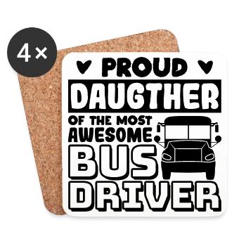 Bus Driver Daughter - Coasters (set of 4) - white - Front
