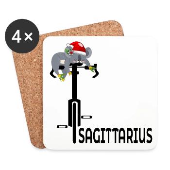 CHRISTMAS CYCLING DECEMBER SAGITTARIUS - Untersetzer (4er-Set) - Weiß - Vorne