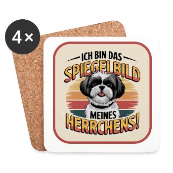 Shih Tzu : le reflet de mon maître chien - Dessous de verre (lot de 4) - blanc - Devant