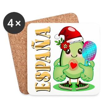 FROHE WEIHNACHTEN AVOCADO AVOCADO PADDEL - Untersetzer (4er-Set) - Weiß - Vorne