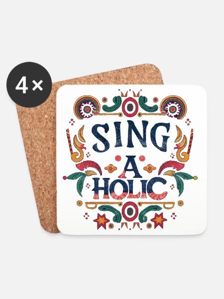 Sing-aholic - Untersetzer (4er-Set) - Weiß