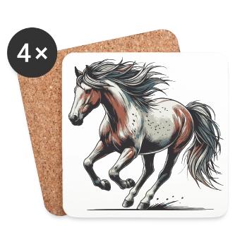 Cheval - Dessous de verre (lot de 4) - blanc - Devant