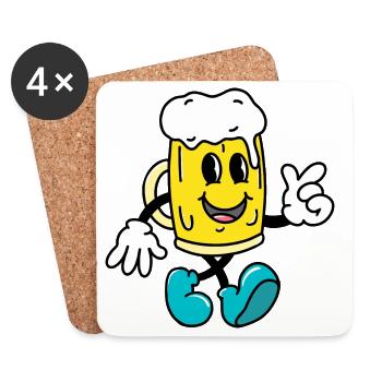 Bière - Dessous de verre (lot de 4) - blanc - Devant