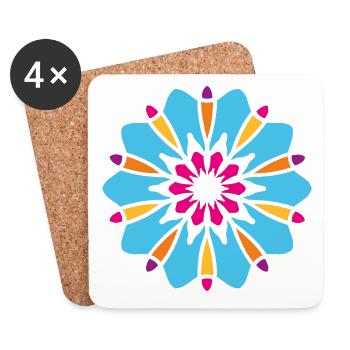 Yoga Ornament Concentration Meditation India Om - Coasters (set of 4) - white - Front